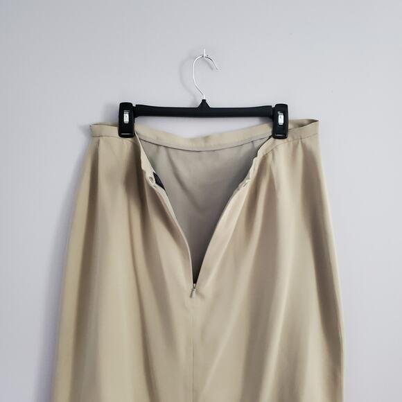 Liz Claiborne Collection Vintage Tan Silk Straight Pencil Skirt 16 - Picture 4 of 8